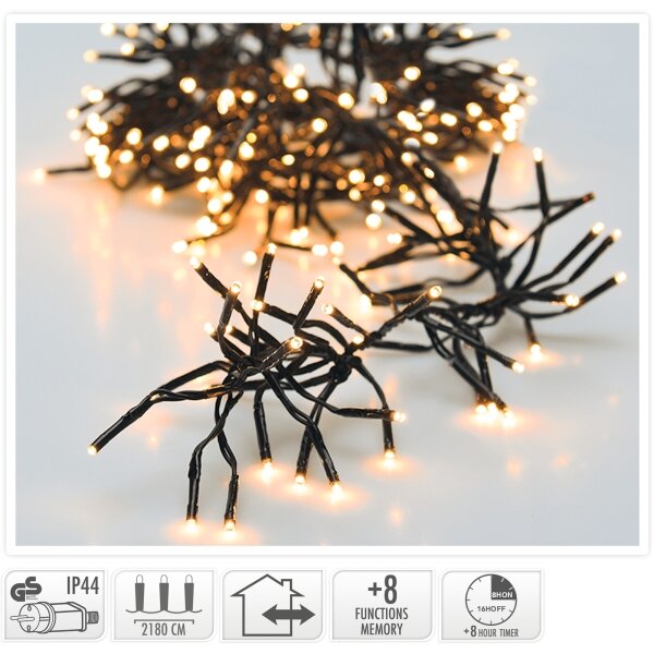 Ghirlandă de Crăciun LED pentru exterior 3000xLED/230V/8 funcții 24,8 m IP44 alb cald