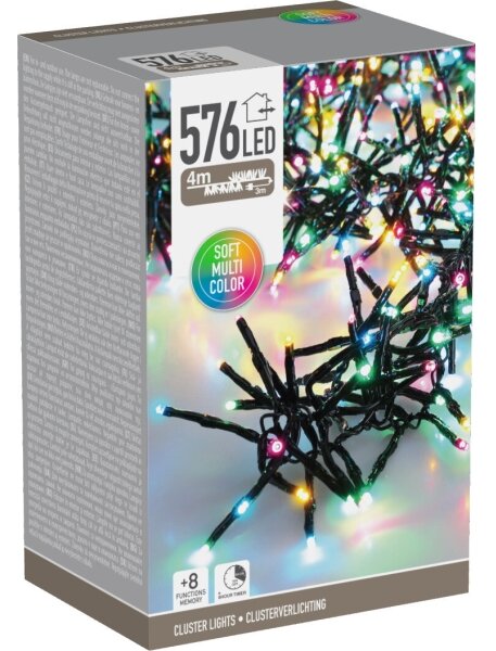 Instalație luminoasă LED de exterior pentru Crăciun 576xLED/230V/8 funcții 7,2 m IP44 multicolor