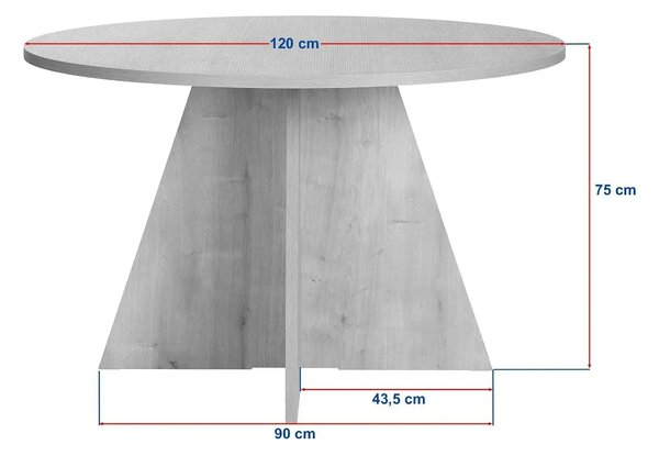 Masa VIRELLA, nuc, PAL, 120x120x75 cm