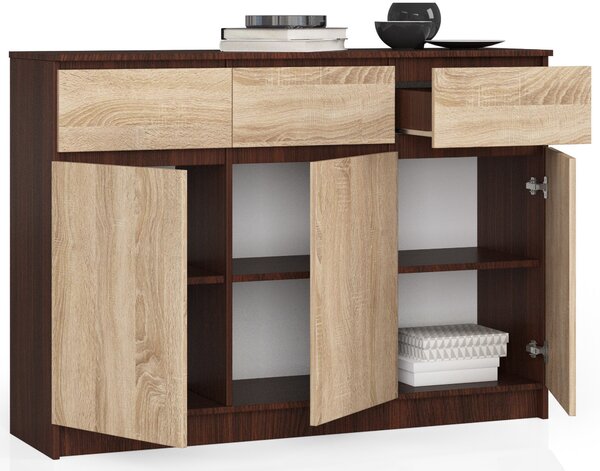 Comodă cu sertare Kuwait 3D 3D (wenge + stejar sonoma). Promo -21%. 1151974