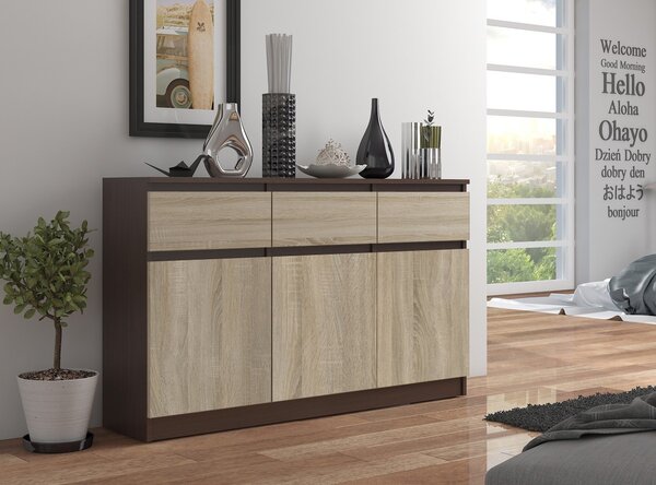 Comodă cu sertare Kuwait 3D 3D (wenge + stejar sonoma). Promo -21%. 1151974