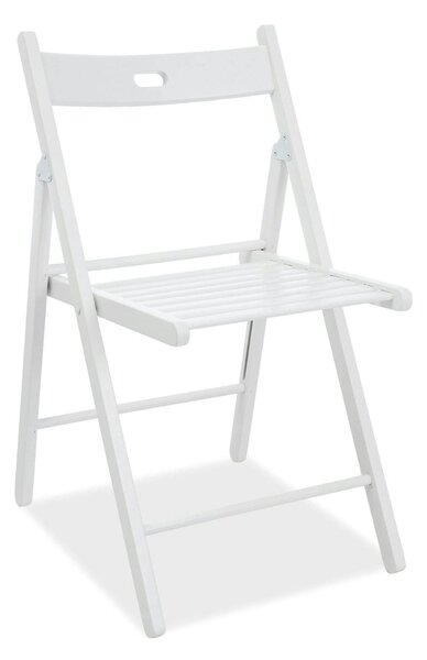Scaun pliant SMART ll, alb, lemn, 43x40x78 cm