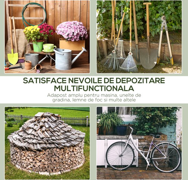 Copertina pentru masini Outsunny pentru Exterior 2,4x2m, Tesatura PE, Verde | Aosom Romania