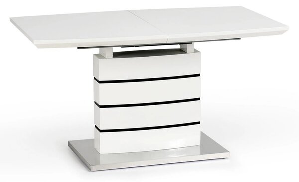 Masa alba dreptunghiulara NORD, extensibila, alb, 140/180x80x76 cm
