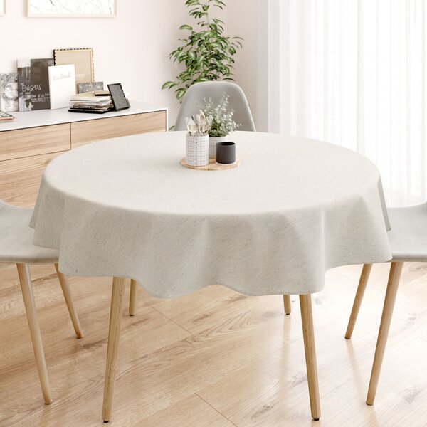Goldea față de masă decorativă loneta - model striat - rotundă Ø 140 cm