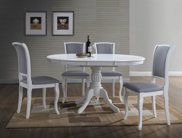 Masa vintage alba OLIVIA, 106/141X106X76 cm