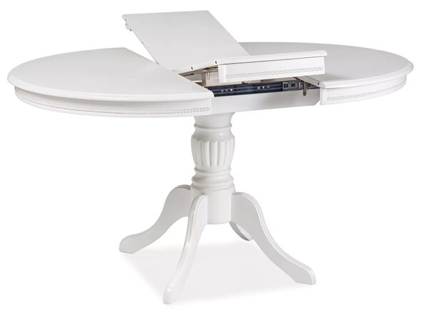 Masa vintage alba OLIVIA, 106/141X106X76 cm