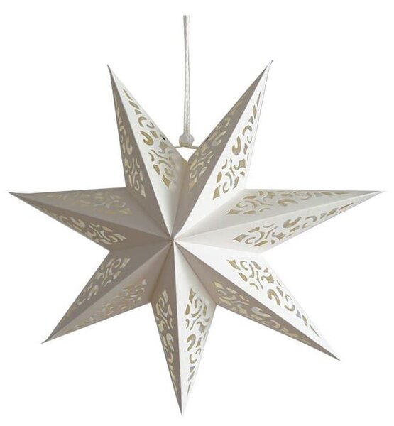 Stea de hartie de Craciun cu sapte colturi STARLET DELUXE 35 cm, alba