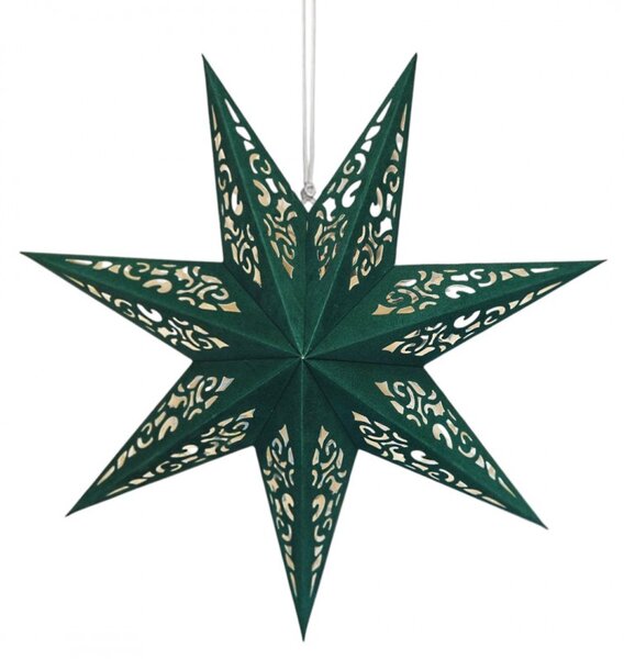 Stea de hartie pentru Craciun cu sapte colturi STARLET DELUXE 35 cm, verde