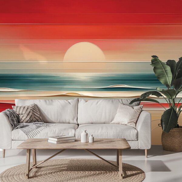 Tapet apus abstract peste ocean