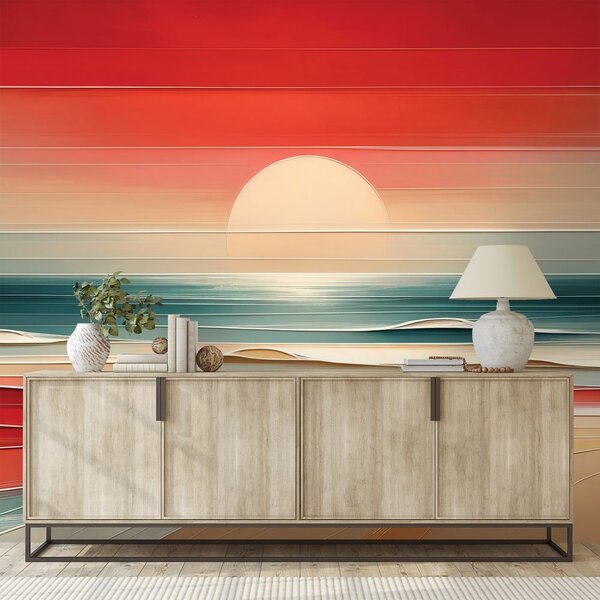Tapet apus abstract peste ocean
