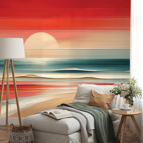 Tapet apus abstract peste ocean