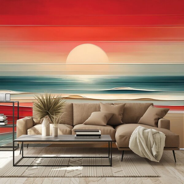 Tapet apus abstract peste ocean