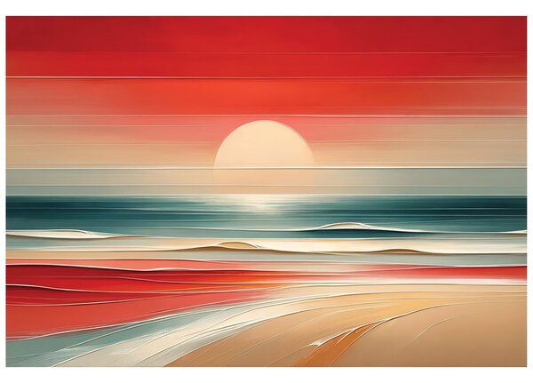 Tapet apus abstract peste ocean