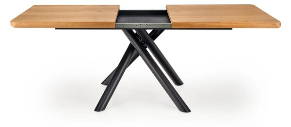 Masa mare living DERRICK, stejar natural/negru, 160/200x90x75 cm