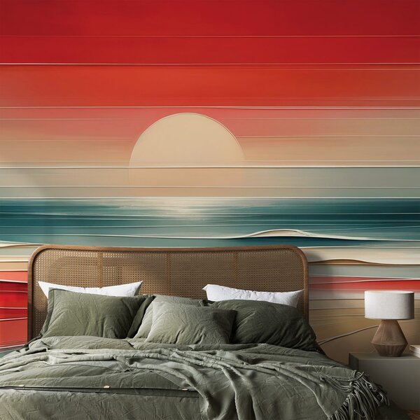 Tapet apus abstract peste ocean