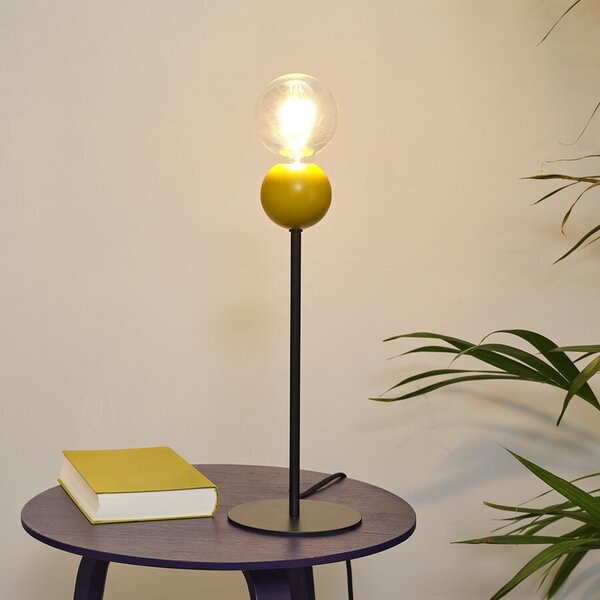 OSRAM Lampa de masă Decor Bubble, galbenă, cu 1 bec, oțel, E27, Galben, Camera de zi / sufragerie, Metal, Modern