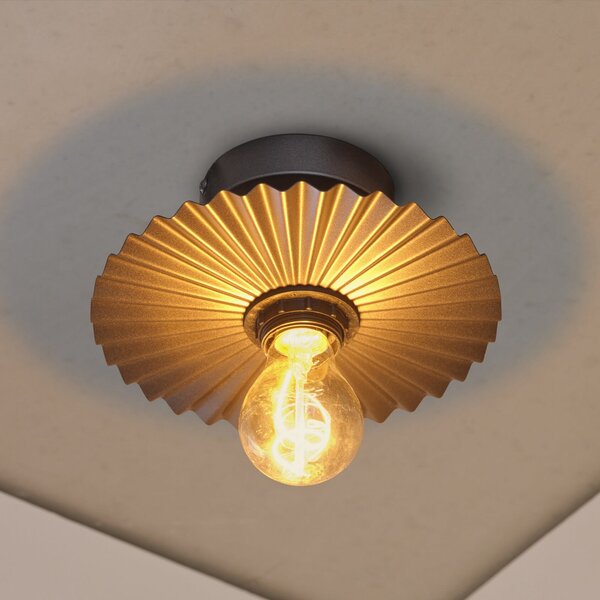 OSRAM Plafonieră Decor Plissee, gri, oțel, E27, reglabil, Gri, Camera de zi / sufragerie, Metal, Modern