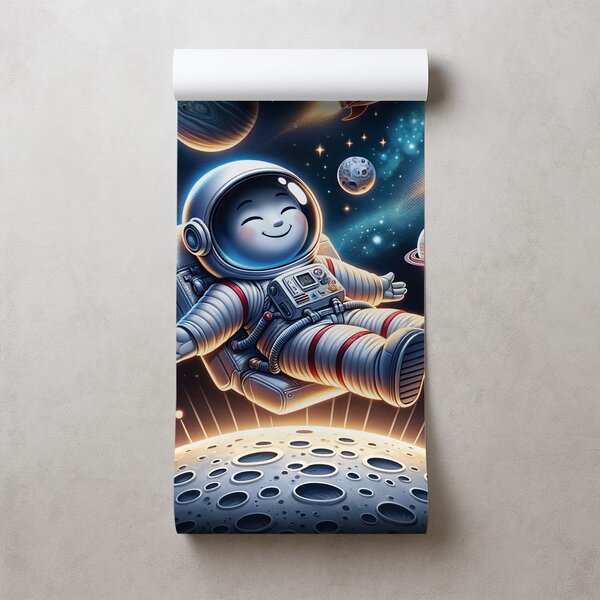 Fototapet astronaut vesel printre rachete