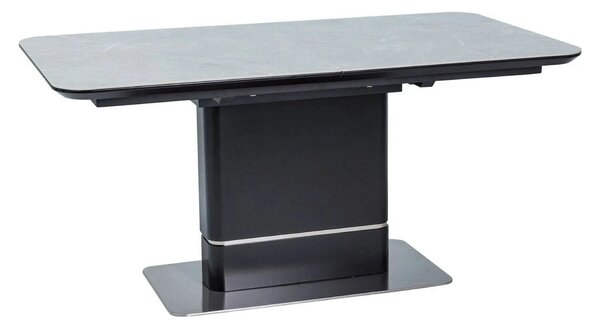 Masa PALLAS, gri cu efect de marmura/negru, 160/210x90x76 cm