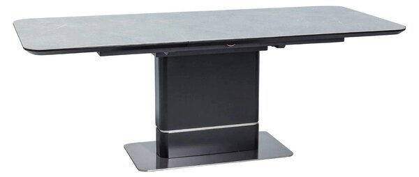 Masa PALLAS, gri cu efect de marmura/negru, 160/210x90x76 cm