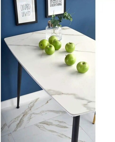 Masa MARCO, alb/negru, 120x70x77 cm