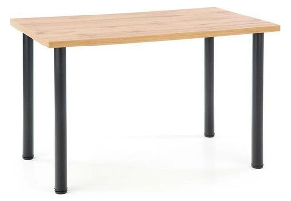 Masa MODEX 2, stejar/negru, PAL/otel, 120x68x75 cm