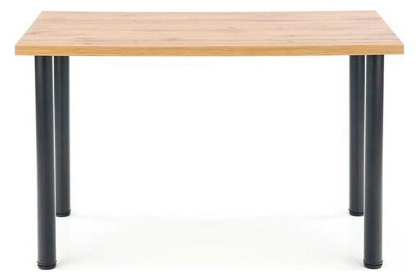 Masa MODEX 2, stejar/negru, PAL/otel, 120x68x75 cm