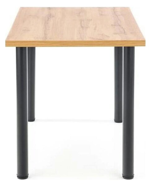 Masa MODEX 2, stejar/negru, PAL/otel, 120x68x75 cm