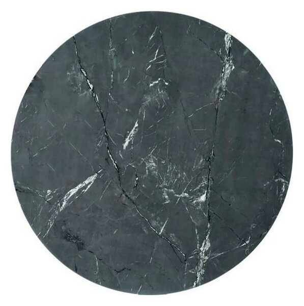 Masa CYRYL, negru cu efect de marmura, 140x80x75 cm