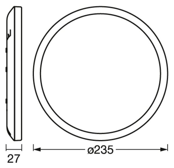 OSRAM Plafonieră LED ORBIS ULTRA SLIM, negru, Ø 24 cm dimabil, reglabil, Negru, Camera de zi / sufragerie, Plastic, Modern