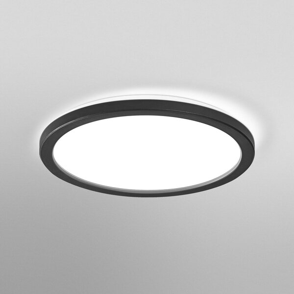 OSRAM Plafonieră LED ORBIS ULTRA SLIM, negru, Ø 24 cm dimabil, reglabil, Negru, Camera de zi / sufragerie, Plastic, Modern