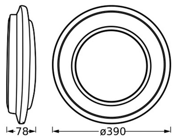 OSRAM Plafonieră LED ORBIS BERLIN, negru Ø 39 cm metal, Negru, Camera de zi / sufragerie, Metal, Modern
