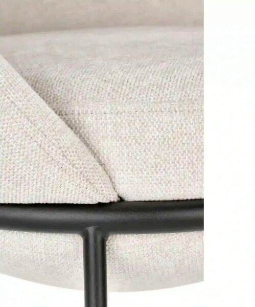 Saun tapitat dining K482, bej/negru, stofa clasica/metal, 61x59x78 cm