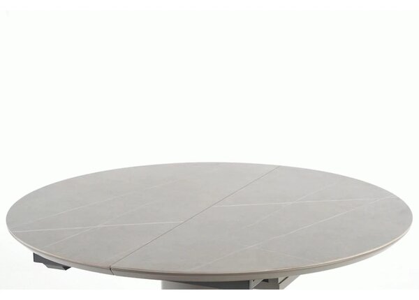Masa eleganta living MUSCAT, gri cu efect marmura/auriu, 120/160x120x7