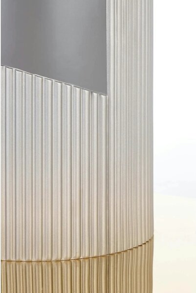Masa eleganta living MUSCAT, gri cu efect marmura/auriu, 120/160x120x7