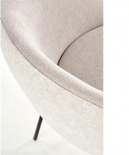 Saun tapitat dining K482, bej/negru, stofa clasica/metal, 61x59x78 cm