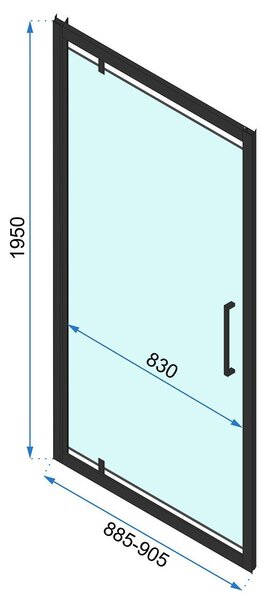 Rea Rapid Swing, cabină de duș cu 3 pereți 100 (uşă) x 100 (perete) x 100 (perete) x 195 cm, sticlă transparentă de 6 mm, profil auriu lucios, KPL-09415