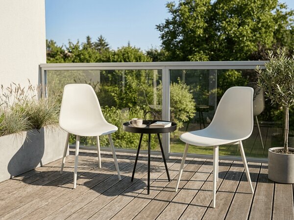Set de gradina OSAKA SIRVON - 2 scaune si masa rotunda, alba