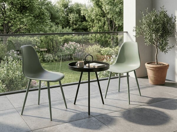 Set gradina OSAKA SIRVON - 2 scaune si masa rotunda, verde salvie