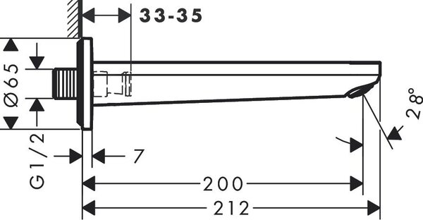 Hansgrohe Rebris S pipă baterie de cadă crom 72430000