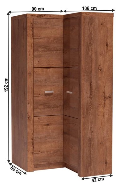 Dulap INFINITY I-14, frasin deschis, PAL melaminat, cu 2 usi, 106x58x1