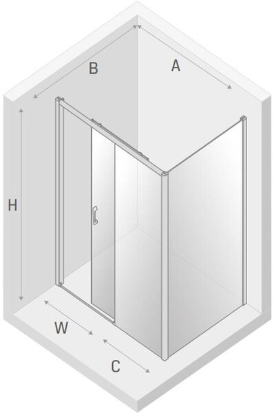 New Trendy Prime Black cabină de duș 100x70 cm dreptunghiular negru mat/sticlă transparentă K-1304