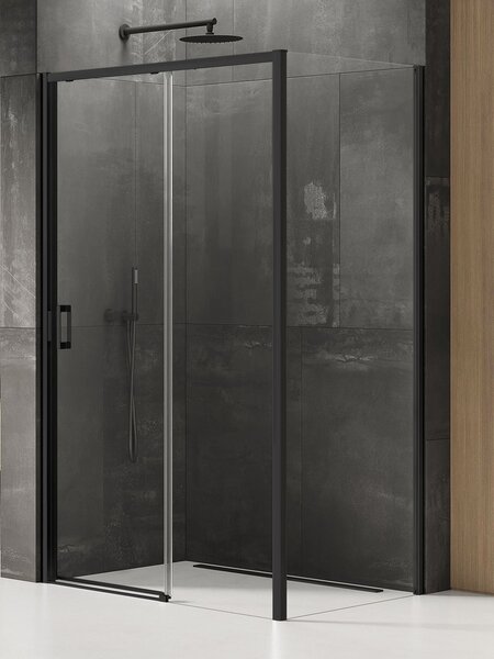New Trendy Prime Black cabină de duș 100x70 cm dreptunghiular negru mat/sticlă transparentă K-1304