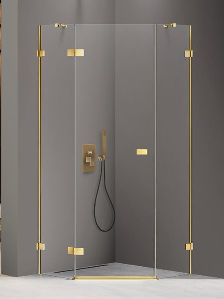 New Trendy Avexa Gold Shine cabină de duș 90x90 cm auriu luciu/sticlă transparentă EXK-3842