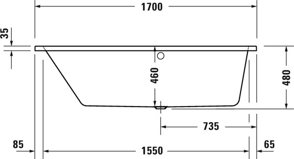 Duravit No. 1 cadă de colț 170x100 cm partea stângă alb 700508000000000