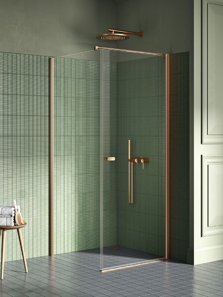New Trendy New Soleo Copper Brushed cabină de duș 120x90 cm dreptunghiular cupru periat/sticlă transparentă K-1976-WP