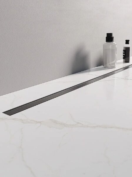New Trendy Visio Slim Gunmetal Brushed rigolă liniară 80 cm OL-0093