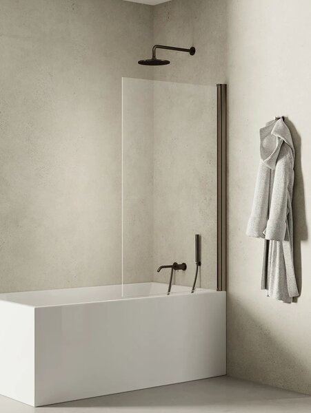 New Trendy New Soleo Gunmetal Brushed paravan cadă 70 cm o piesă periat/sticlă transparentă P-0139