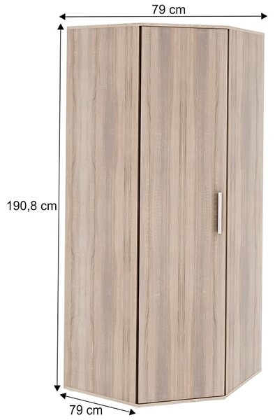 Dulap DUNAJ TIPUL15, stejar sonoma, DTD laminat, cu o usa, 79x79x191 c